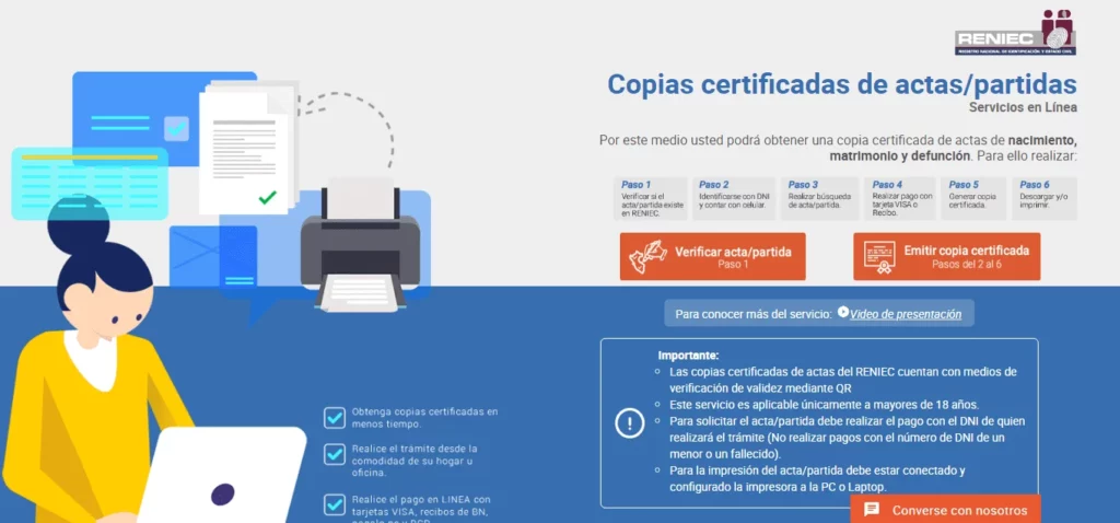 Documentos vitales en Perú - Copias certificadas