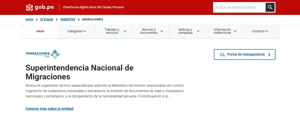 Documentos Vitales en Perú - Superintendencia Nacional de Migraciones