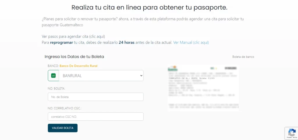 Agendar cita para pasaporte en Guatemala